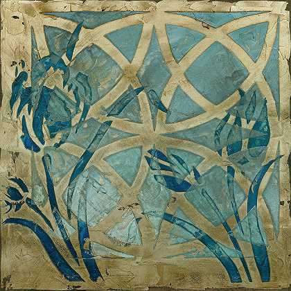 彩色玻璃靛蓝IIi`Stained Glass Indigo IIi – 6000×6000 px