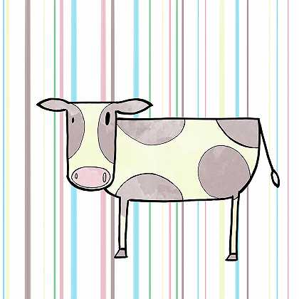 条纹上的涂鸦农场`Doodle Farm On Stripes I – 4800×4800 px