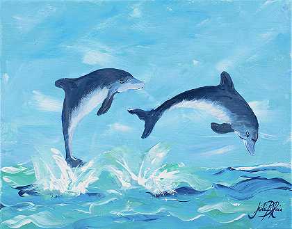 翱翔海豚2`Soaring Dolphins II – 10500×8250 px