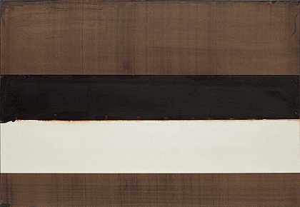 75.2 x 108 cm纸上的胡桃木，2004（2004） by Pierre Soulages