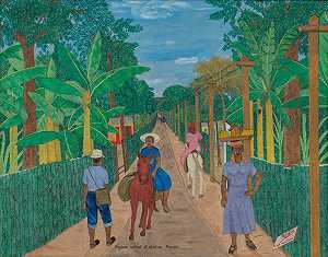 离开市场的农民（约1950-1952年） by Philomé Obin