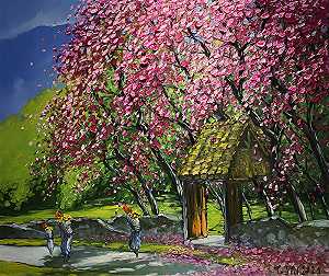 《高地之春》印象派油画（2021） by Le Thanh Son