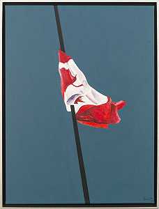 彩旗——波普艺术、加拿大、标志性、画布上的丙烯酸（2020） by Charles Pachter