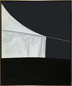 夜晚：帆布屋——波普艺术、极简主义、当代、画布上的丙烯酸（1986） by Charles Pachter