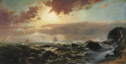 下午，罗德岛海岸（1872年） by Arthur Quartley