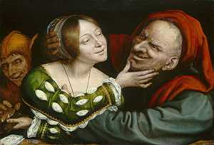 不般配的恋人（约1520/1525年） by Quentin Metsys (Quinten Massys)