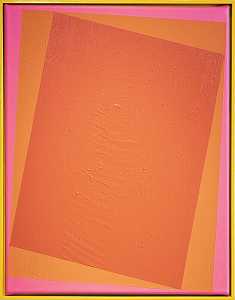 颜色和形状的研究（原橙上的红色，黄色上的粉色）（2021年） by Charlie Quezada