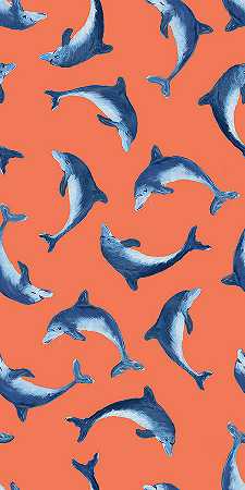 翱翔海豚图案` – 3600×7200px