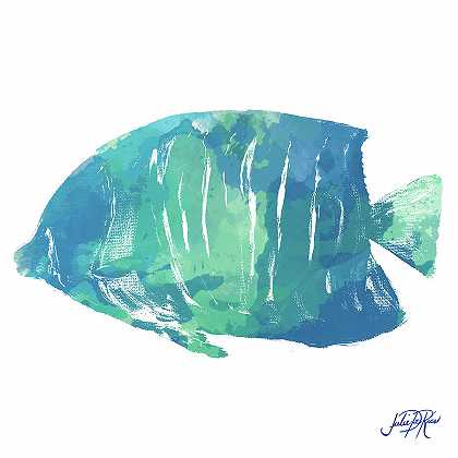 水彩蓝绿色鱼Iv` – 4800×4800px