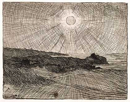 海岸满月（1893年） by Roderic O;Conor