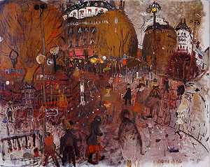 街角的人们（巴黎，阿尔玛附近）（1962年） by Hiroki Oda