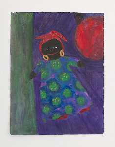 带红球的漂浮黑色娃娃（2021年） by Betye Saar