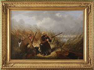 在诱饵上射击鸭子（1854） by Arthur Fitzwilliam Tait
