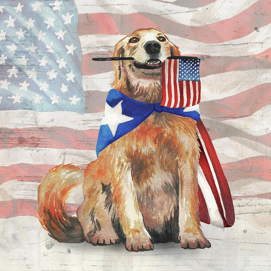 挥舞旗帜的小狗 – 7200×7200px