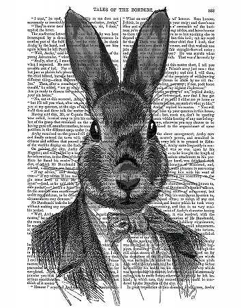 穿西装的兔子肖像 – 3300×4200px