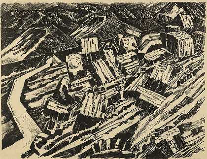 伊利诺伊州老山钢包渣（科尔纳吉146；格林伍德W/C 5）（1919-1920） by Edward Wadsworth