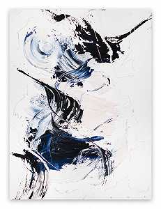 蓝色天鹅绒8（纸上抽象作品）（2020） by Lena Zak