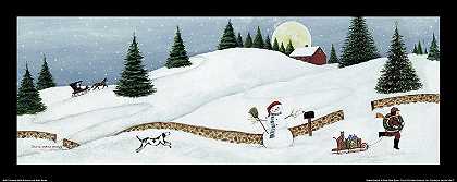 圣诞谷黑边雪人 – 2999×1199px
