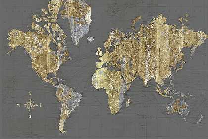 镀金地图灰色-无边框 – 10800×7200px