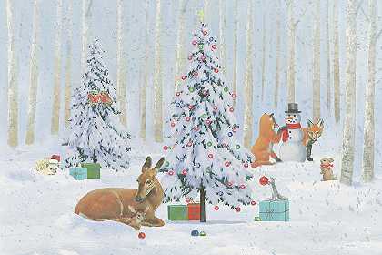 圣诞小动物明亮的我 – 10800×7200px