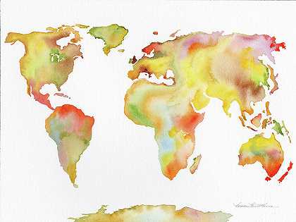 水彩世界地图 – 19346×14546px