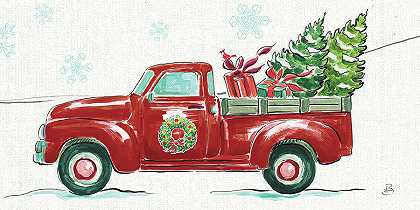 乡村的圣诞节Iv-花环卡车作物 – 4800×2400px