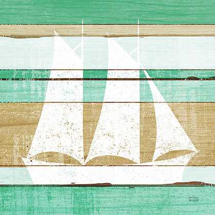 海滩景观V船绿色 – 3675×3675px