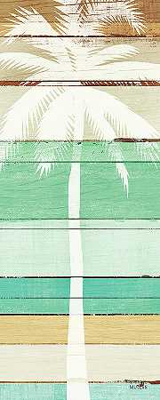 海滩景观棕榈V绿色 – 2400×6000px
