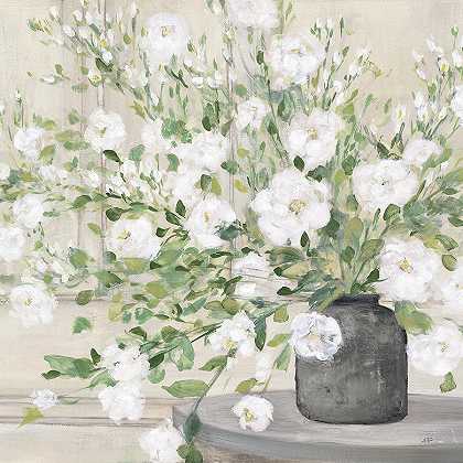 白色花束灰色花瓶 – 7027×7027px