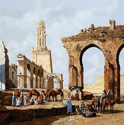 废墟和骆驼 – 3678×3708px