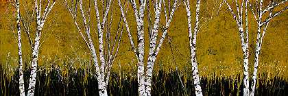 黄背景桦树 – 7200×2400px