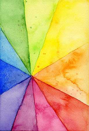 水彩彩虹沙滩球图案 – 5825×8516px