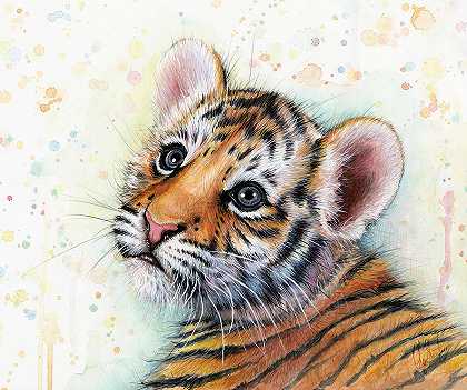 虎崽水彩艺术 – 10725×8990px