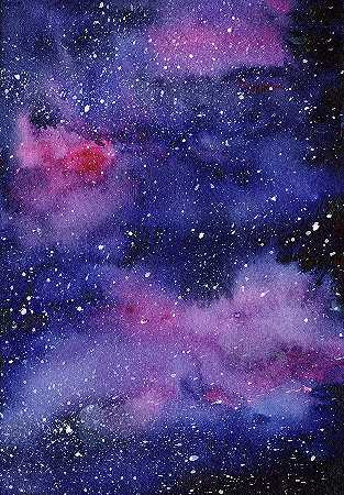 水彩星系星云 – 5767×8285px