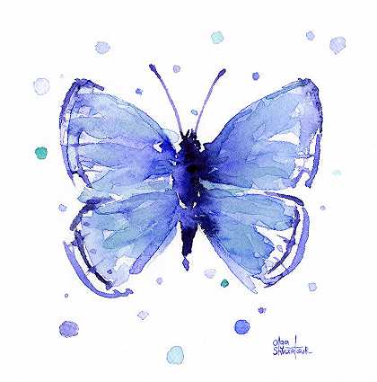 蓝色抽象蝴蝶 – 4885×4952px