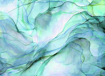海蓝绿碧蓝抽象墨水 – 10700×7746px
