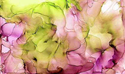 紫红色和灰绿色抽象水墨画 – 10824×6423px