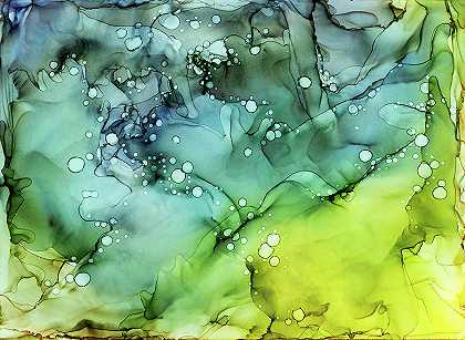 海绿色波浪和气泡纹理 – 10824×7928px