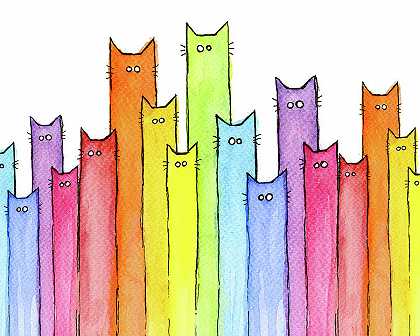 猫彩虹图案 – 11759×9407px