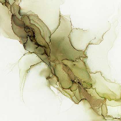 橄榄金泥土色调抽象墨水 – 11944×11944px