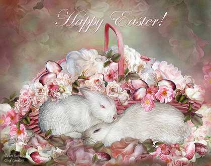 复活节惊喜-兔子和玫瑰 – 7200×5700px