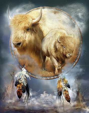捕梦者——白水牛的精神 – 5700×7234px