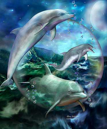 三只海豚 – 5700×6900px
