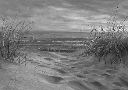 海滩小夜曲-黑白 – 7891×5544px