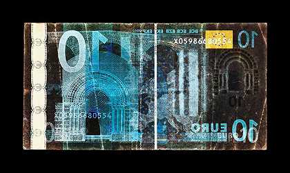 负数货币：10欧元用作负数（2018） by David LaChapelle