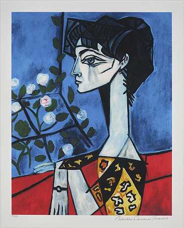 Jacqueline with flowers（Jacqueline with flowers），（1954）（1979-1982） by After Pablo Picasso