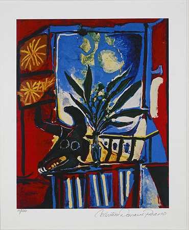 窗户、花朵和牛头（窗户、花朵和牛头），（1958）（1979-82） by After Pablo Picasso