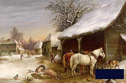 冬天的农家庭院 -亨利·伍利特- 5624×3729px ✺