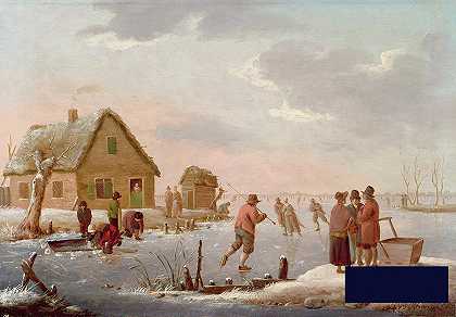冬季风景中的花样滑冰 -亨德里克·威廉·施韦卡德- 5928×4124px ✺