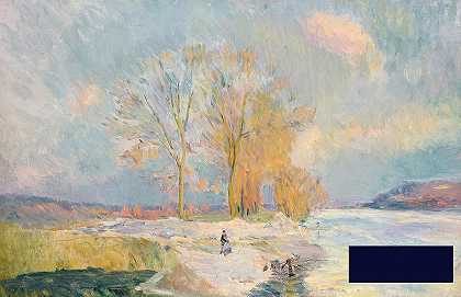 冬天塞纳河和弗农河的河岸 -阿尔伯特·查尔斯·勒伯格- 6392×4136px ✺